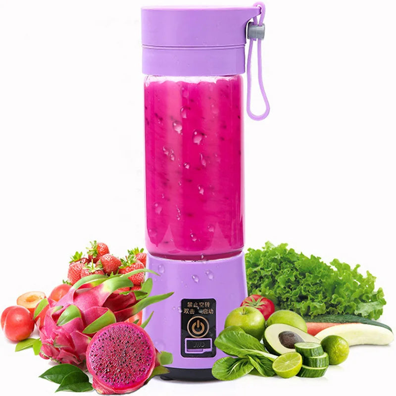 Mini Liquidificador Portátil com 6 Lâminas Recarregável