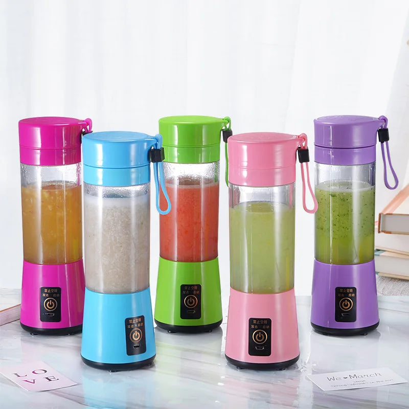 Mini Liquidificador Portátil com 6 Lâminas Recarregável